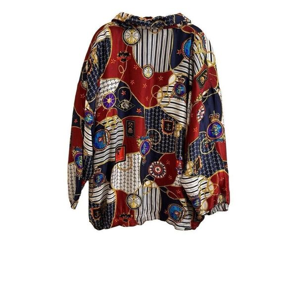 Lady C.A. Sport 100% Silk Nautical Track Suit Jacket Pants Set Size 2X NEW - Picture 3 of 9